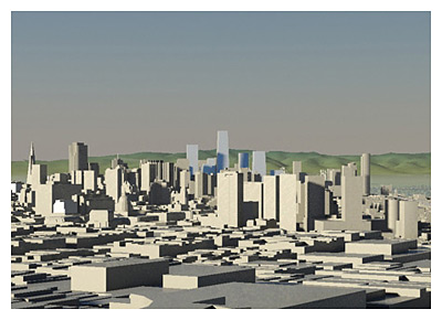 Transit Center District Plan Simulation: View From Corona Heights Park