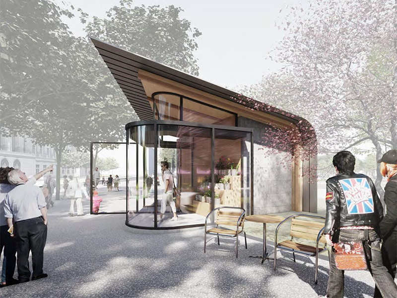 Kiosks at Civic Center Plaza