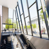 New Bart entrance at UN Plaza