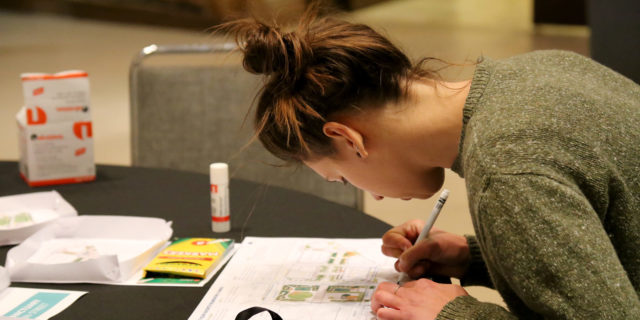 Civic Center Public Realm Plan workshop 2 participant, April 24, 2018. Photo by SF Planning.